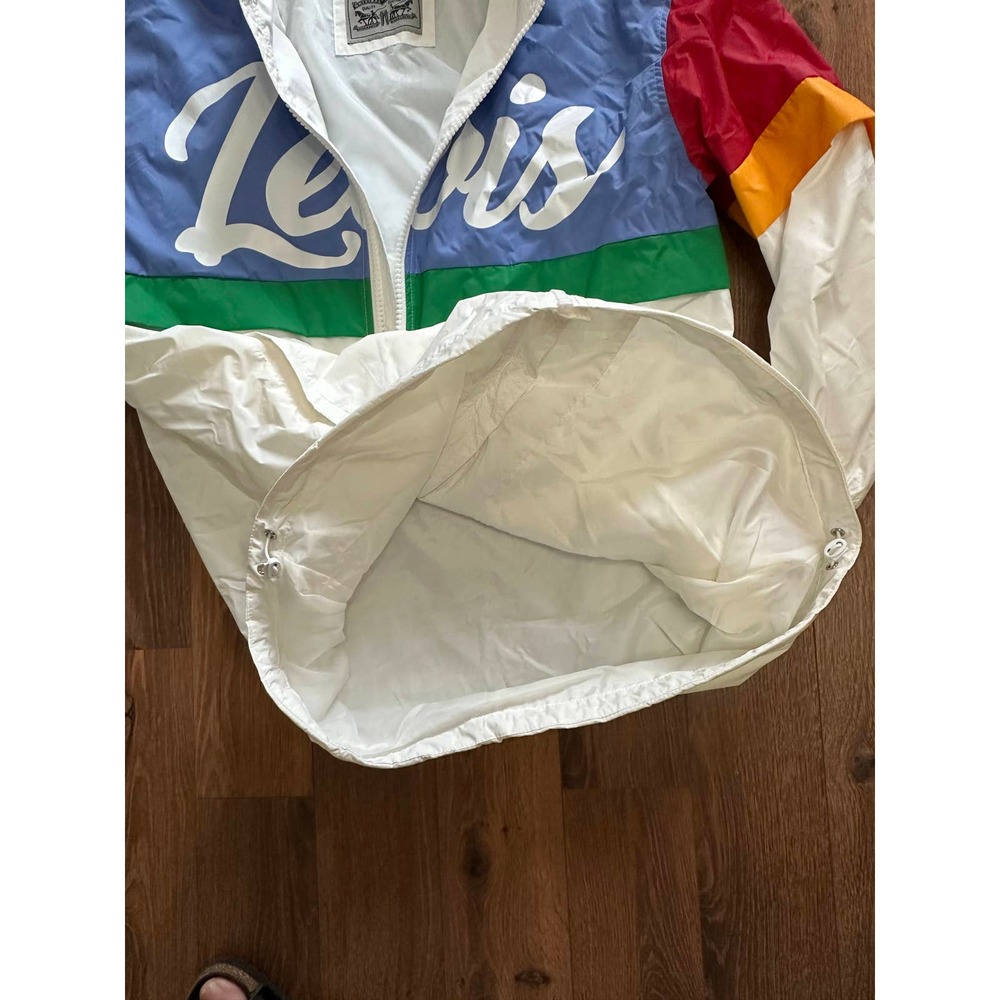 New Levi's Women's Nylon Retro Colorblocked Logo Bomber Jacket Sz Large - Picture 8 of 13